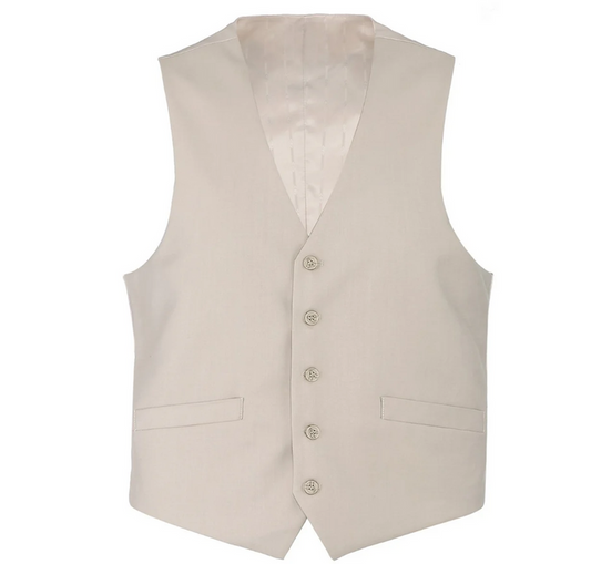 Raphael Mens Solid Tan Classic Fit Vest - The Suit Depot