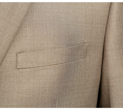 Raphael Mens Solid Taupe Brown Regular Fit 2 Piece Suit - The Suit Depot