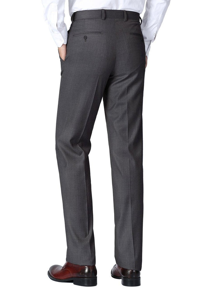 Raphael Men's Washable Flat Front Classic Fit Gray Dress Pants