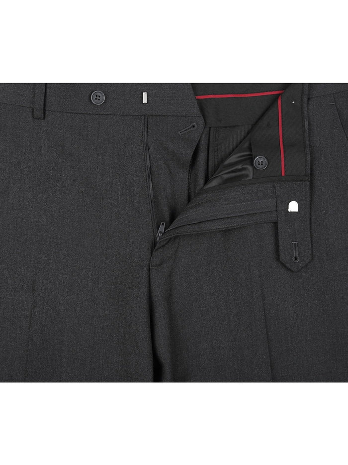 Raphael Men's Washable Flat Front Classic Fit Gray Dress Pants