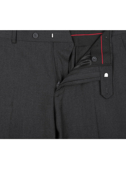 Raphael Men's Washable Flat Front Classic Fit Gray Dress Pants