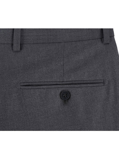 Raphael Men's Washable Flat Front Classic Fit Gray Dress Pants