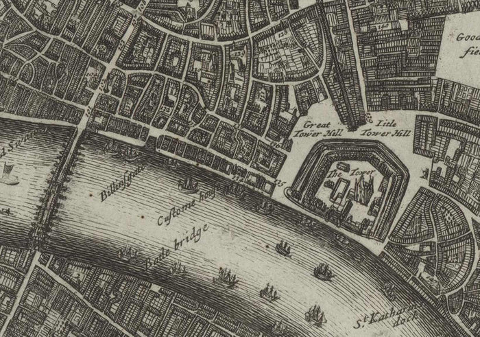 Rare Old Map of London in 1690 by Joannes de Ram