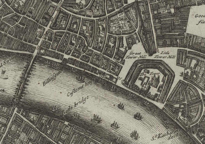 Rare Old Map of London in 1690 by Joannes de Ram