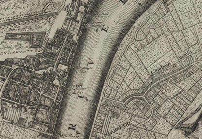 Rare Old Map of London in 1690 by Joannes de Ram