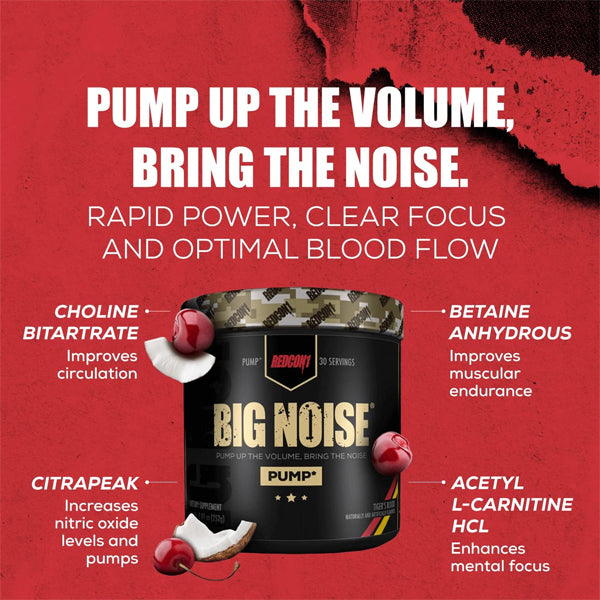 Redcon1 Big Noise Pump Non-Stim Preworkout 30 Servings