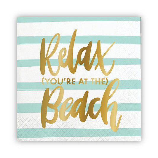 "Relax, You'Re At The Beach" Beverage Napkin