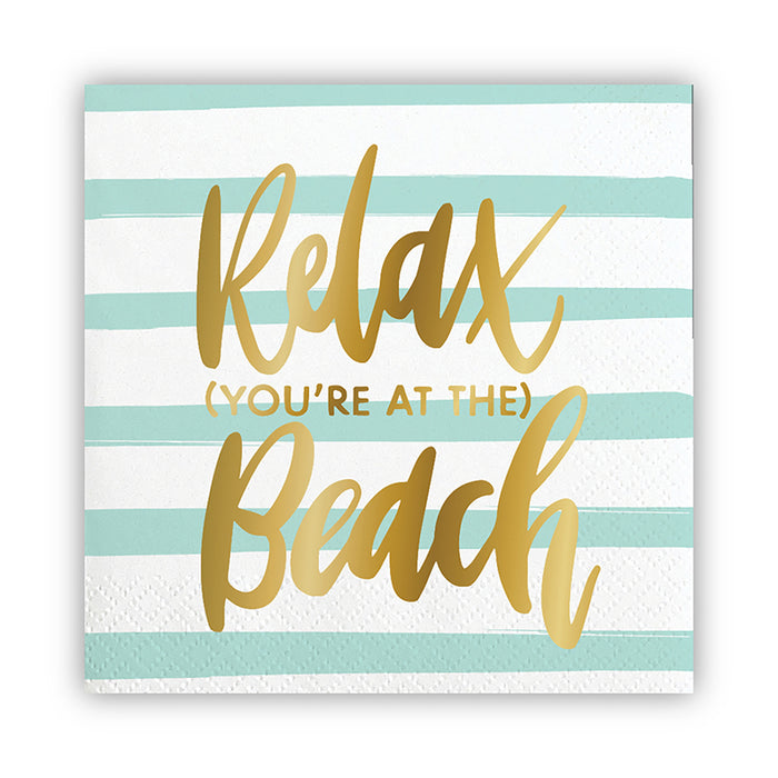 "Relax, You'Re At The Beach" Beverage Napkin