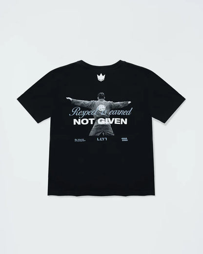 Kingz Respect Youth Tee - Back View - Leandro Lo Respect Tribute Graphic - Black Youth BJJ Streetwear Tee [color:Black]