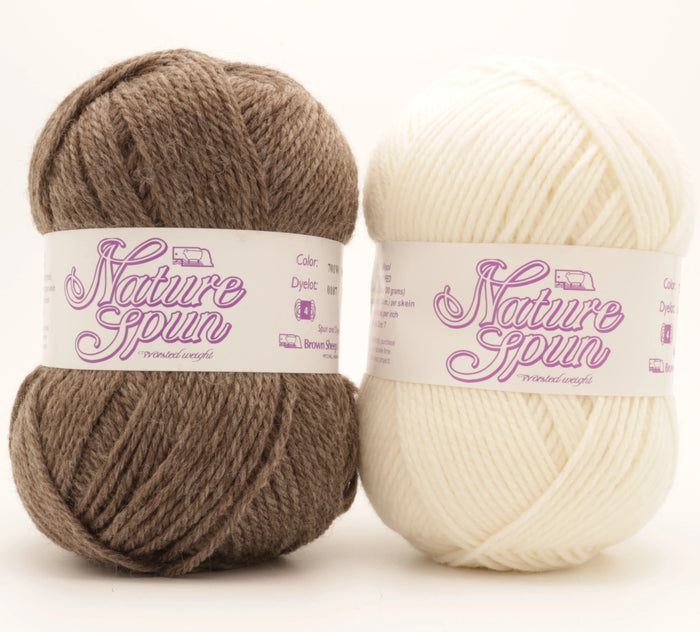 XS/S / Brown Sheep Co - NatureSpun Worsted / Natural & Stone