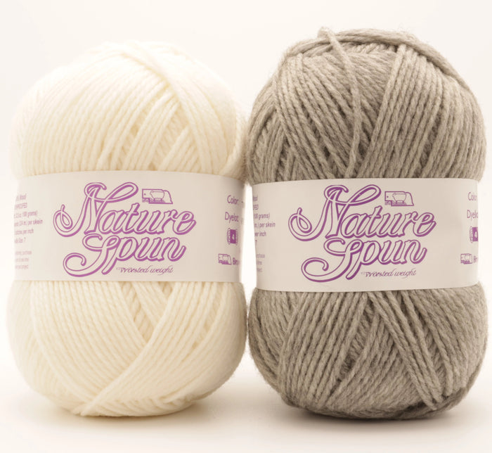 XS/S / Brown Sheep Co - NatureSpun Worsted / Natural & Grey Heather