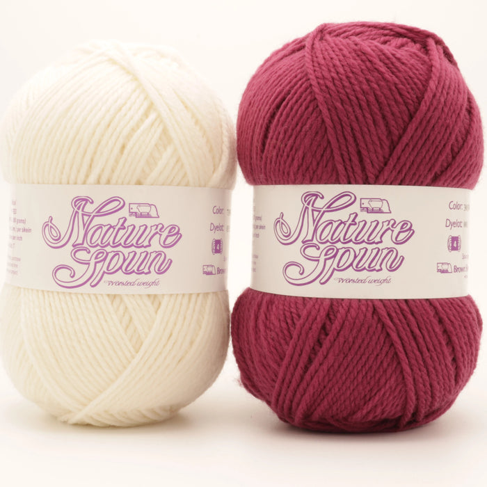 M2/L / Brown Sheep Co - NatureSpun Worsted / Natural & Bold Sangria