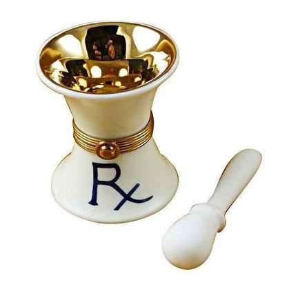 Mortar And Pestle Doctor Medicine Porcelain Limoges professional French Trinket Box