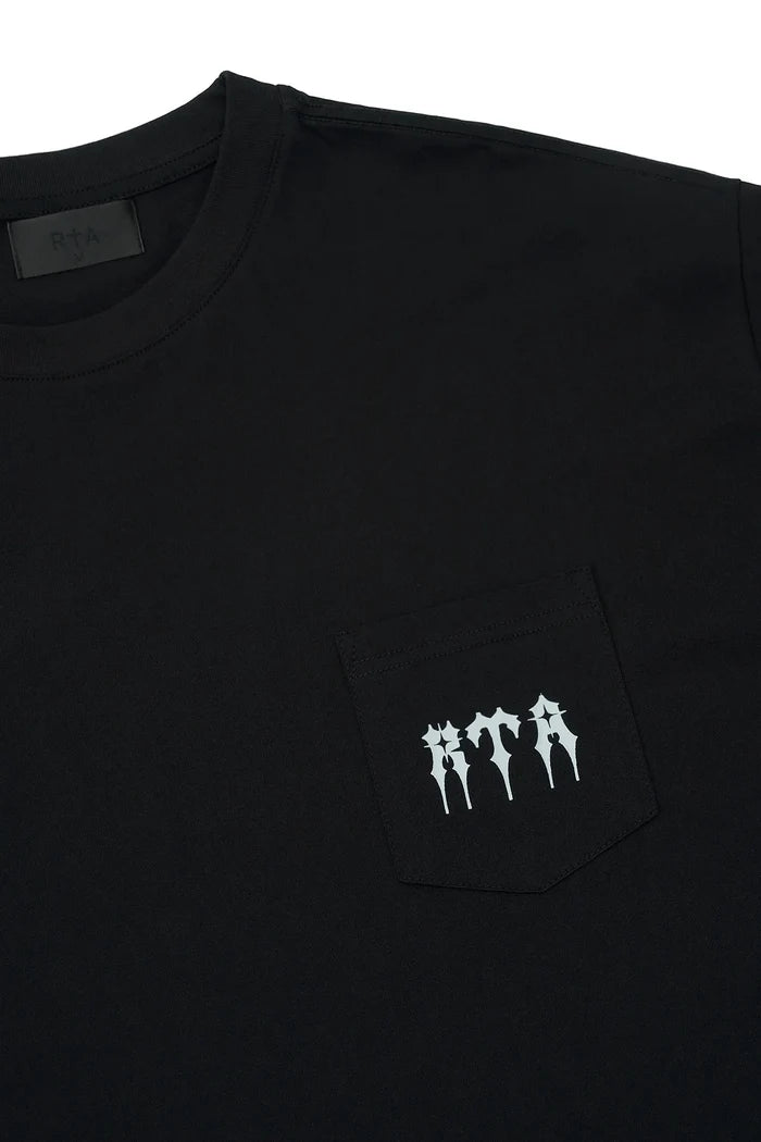 RTA Bastien Pocket Tee - Black Spiked R