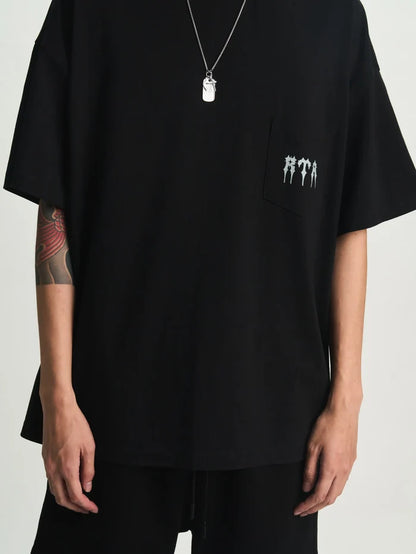 RTA Bastien Pocket Tee - Black Spiked R