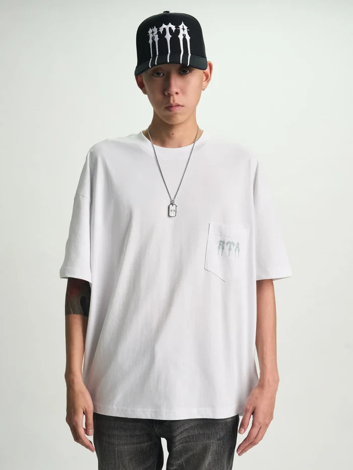 RTA Bastien Pocket Tee - White Spiked R