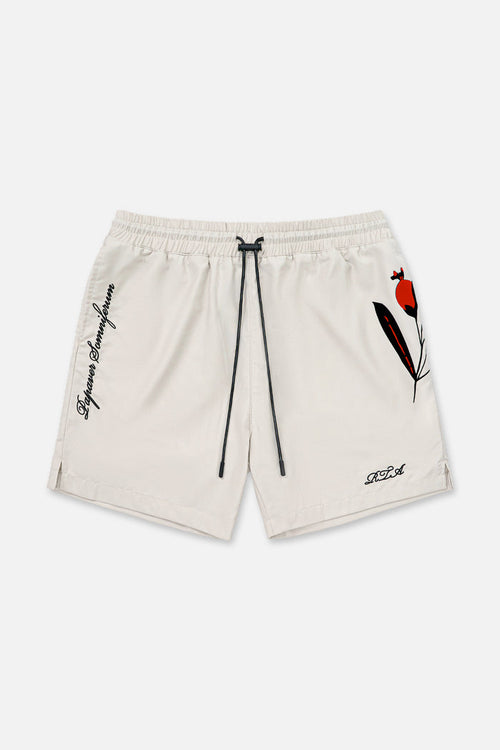 RTA Clyde Elasticated Short - Beige Poppy