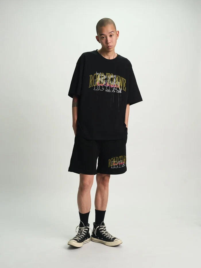 RTA Clyde Elasticated Short - Black Mixed Logo