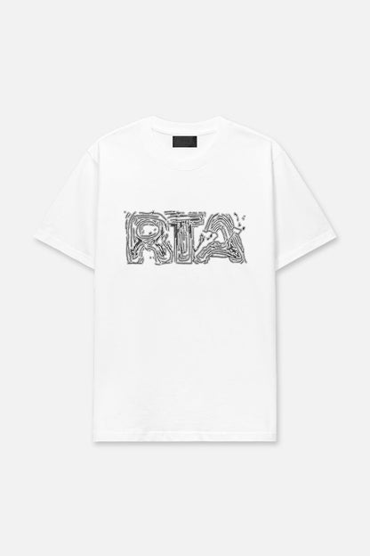 RTA Liam Short Sleeve Tee - White Topographic Logo