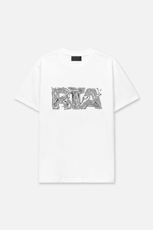 RTA Liam Short Sleeve Tee - White Topographic Logo