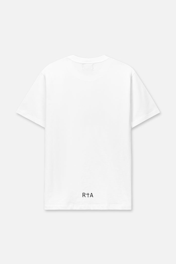 RTA Liam Short Sleeve Tee - White Topographic Logo