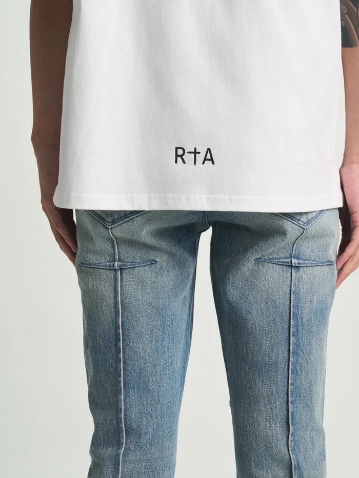 RTA Liam Short Sleeve Tee - White Topographic Logo