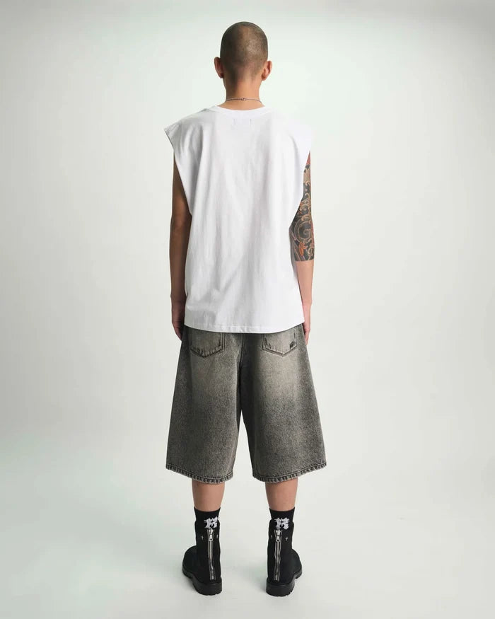 RTA Terry Muscle Tee - White Poppy