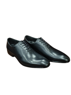 Salo Mens Black Oxford Lace-up Leather Dress Shoes - The Suit Depot