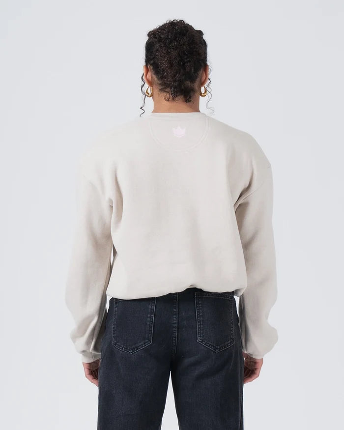 Kingz Script Women's Crewneck - Rear View - Full Back Panel and Neck Crown - French Oak - Women's BJJ Crewneck [color:French Oak]