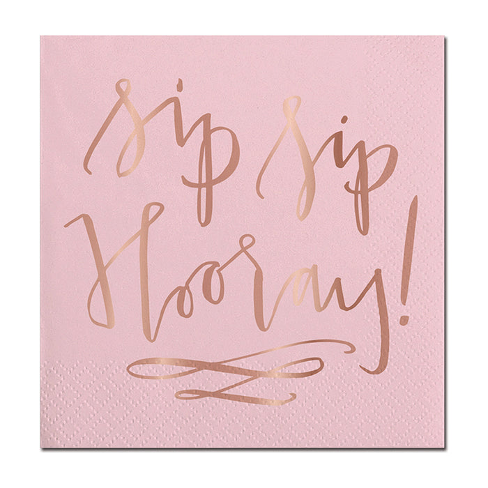Sip Sip Hooray Beverage Napkin