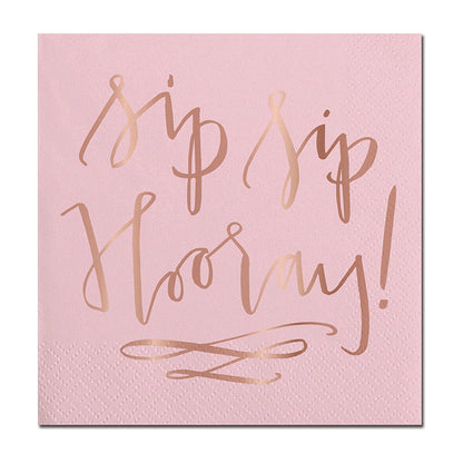 Sip Sip Hooray Beverage Napkin