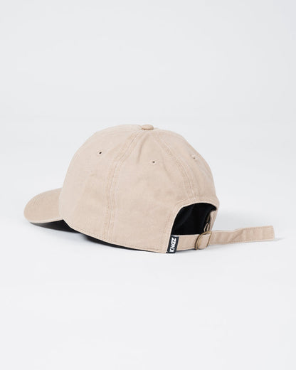 Kingz Slant Dad Hat - Khaki - Back View Beige Cotton Hat Adjustable Strap Kingz Logo Tag Casual Fit BJJ Training Apparel [color:Beige]