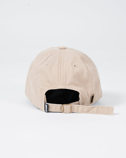 Kingz Slant Dad Hat Beige - Back View Adjustable Strap Kingz Logo Tag Khaki Cotton Casual Design BJJ Training Apparel [color:Beige]