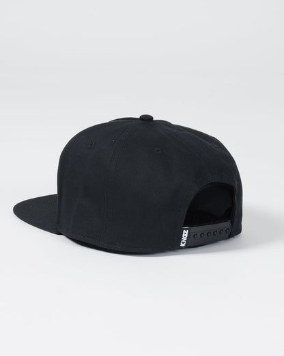 Kingz Slice Snapback Black - Back View Black Hat Adjustable Snap Closure Small KINGZ Tag Side BJJ MMA Training Hat [color:Black]