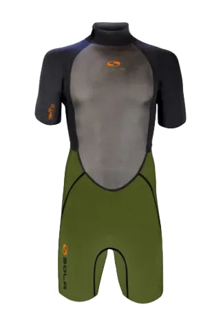 Sola Storm Kids 3/2mm Shorty Wetsuit - Khaki/ Black - A1723