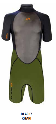 Sola Storm Kids 3/2mm Shortie Wetsuit - Khaki/ Black - A1723