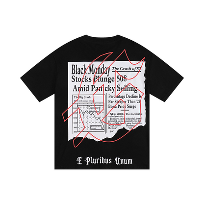 T-Shirt Godspeed skeleton reading newspapers Black | Streetwear