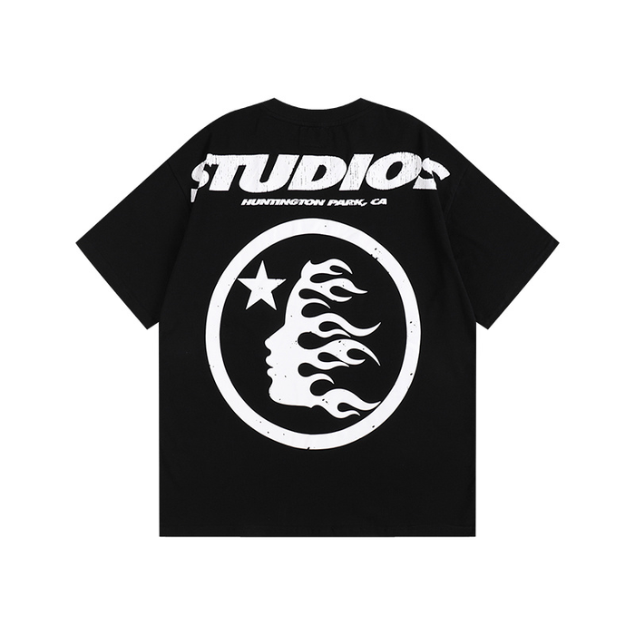T-Shirt Hellstar Cartoon Logo Glitter Black