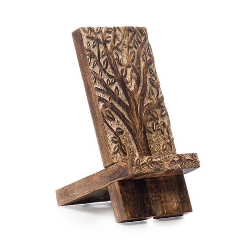 Tree of Life Wooden Phone Stand