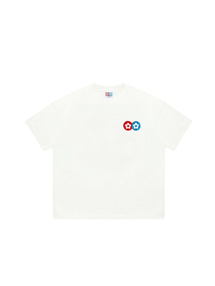 Vandy The Pink Beads Classic Flower Tee CREAM