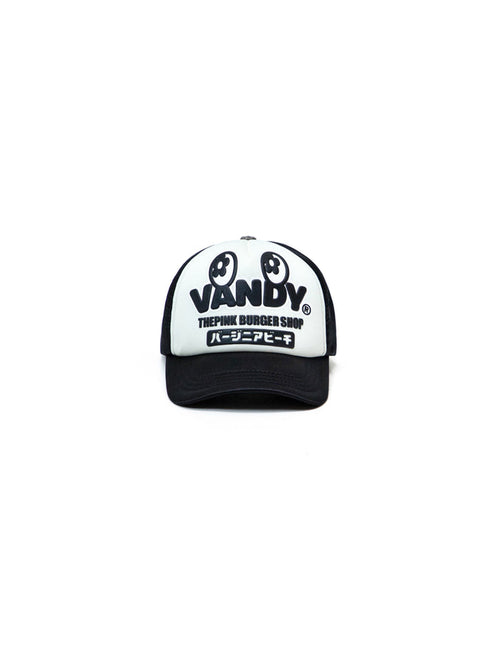 Vandy The Pink Eye Satin Eye Logo Trucker Hat Black