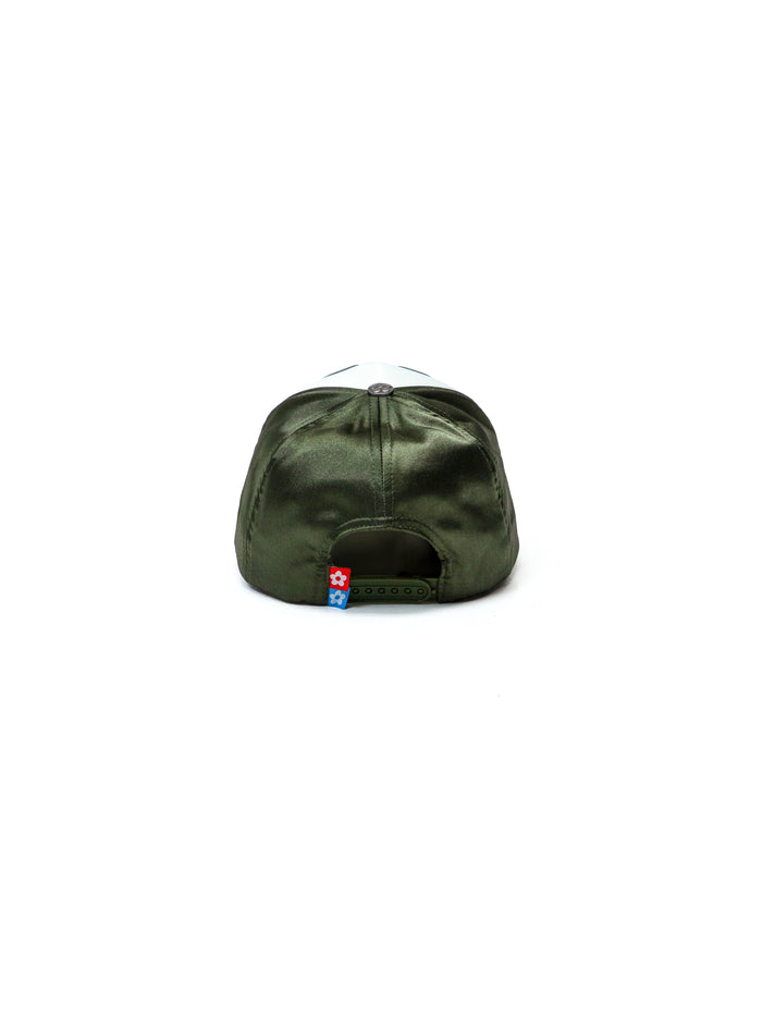 Vandy The Pink Eye Satin Eye Logo Trucker Hat Dark Green