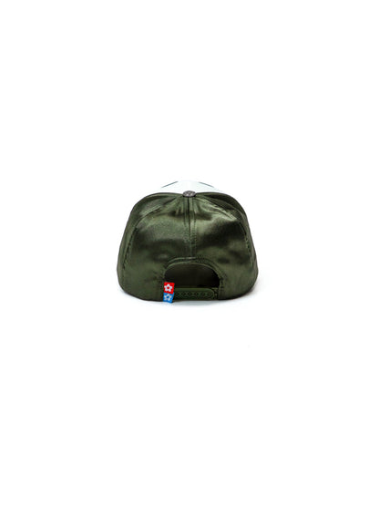 Vandy The Pink Eye Satin Eye Logo Trucker Hat Dark Green