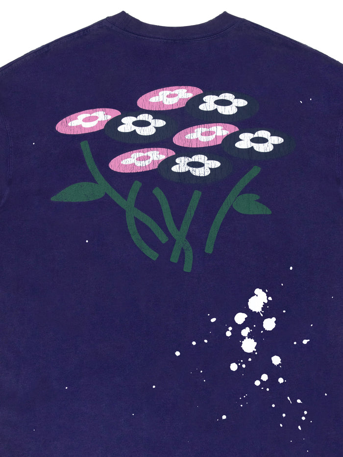 Vandy The Pink Paint Flower Bouquet Tee PURPLE