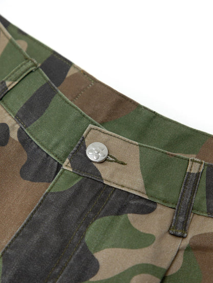 Vandy The Pink Woodland Camo Shorts Green
