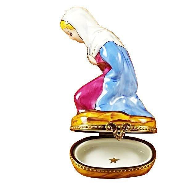 Mary Porcelain Limoges nativity French Trinket Box