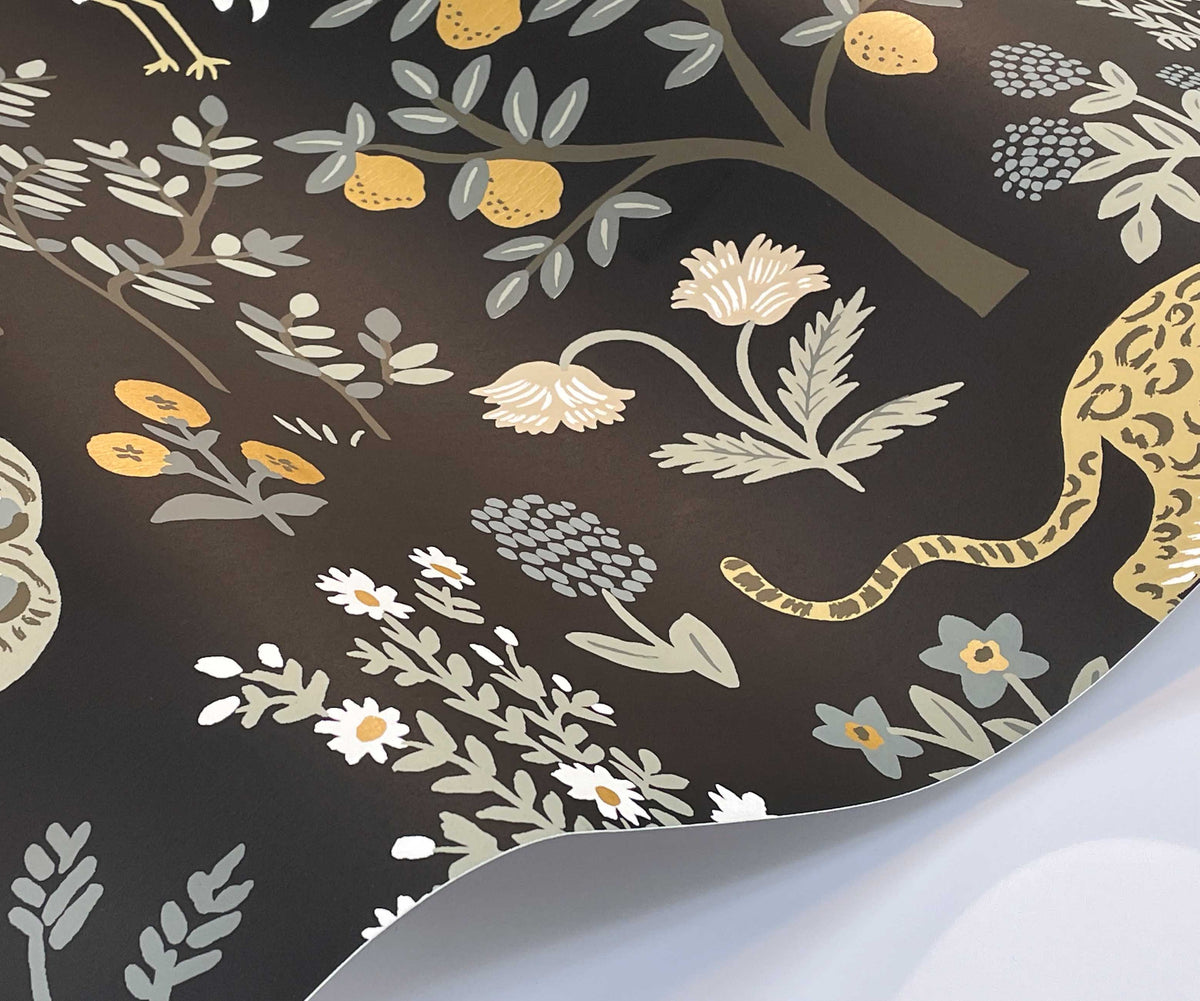 Menagerie Wallpaper Sample - Black