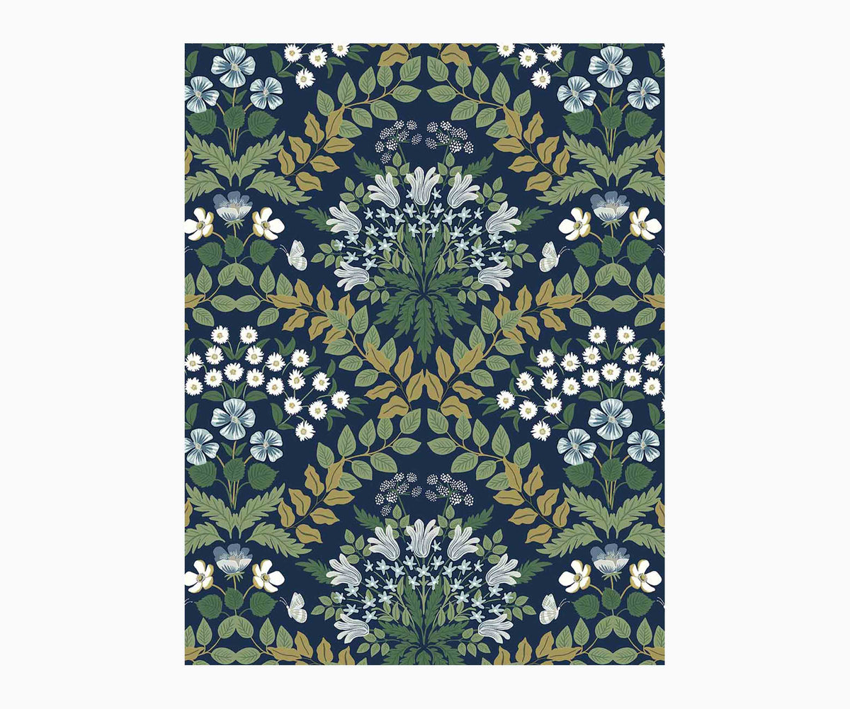 Bramble Wallpaper Sample - Navy