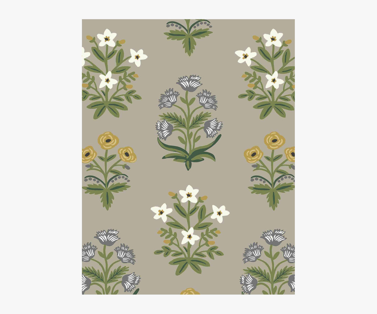 Mughal Rose Wallpaper Sample - Linen