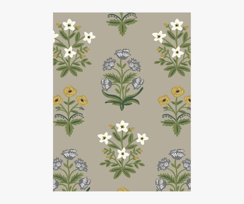 Mughal Rose Wallpaper Sample - Linen